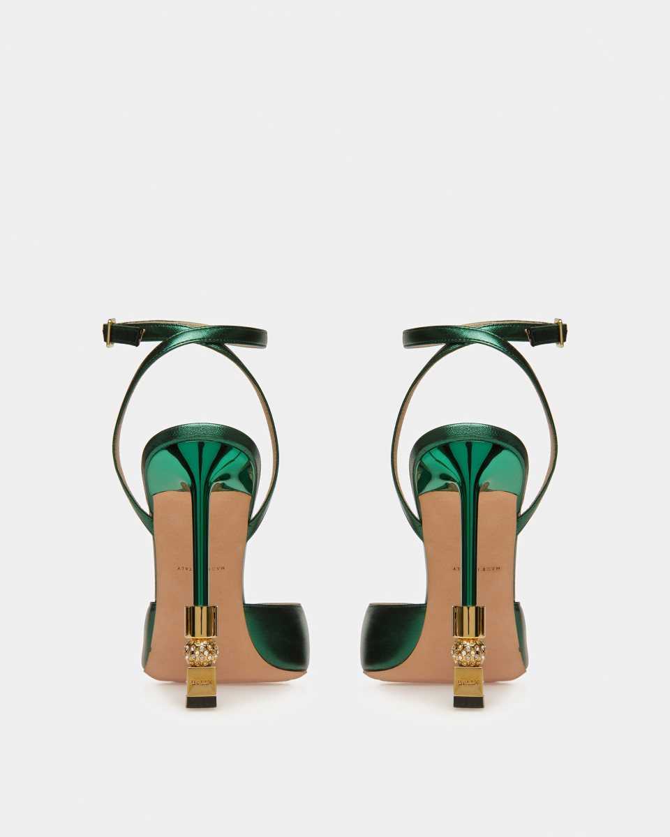 Bally Block Ankle Strap Pump Green | POFJY2739