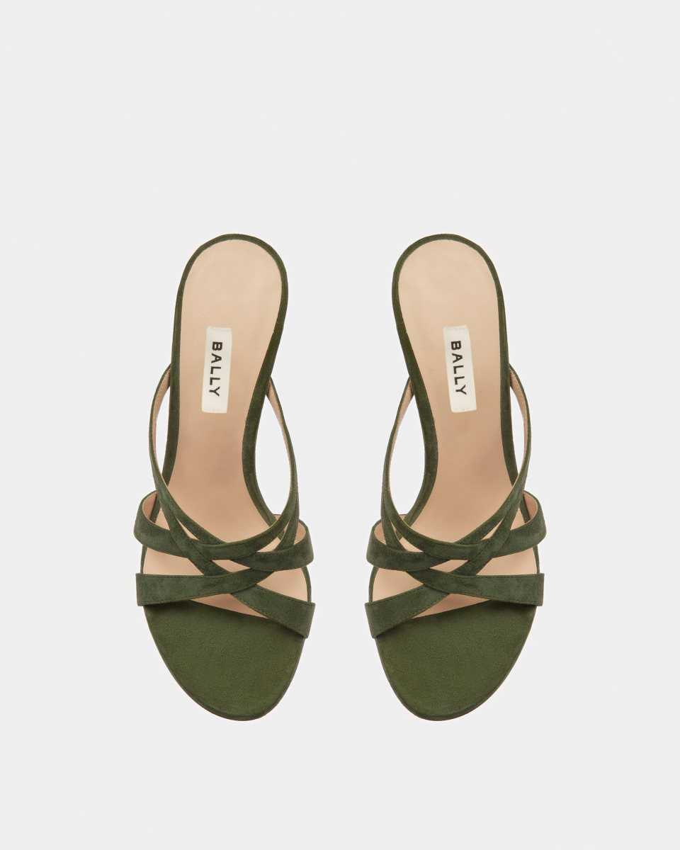 Bally Block Slide Sandal Green | YKHRB9753