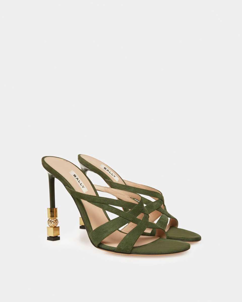 Bally Block Slide Sandal Green | YKHRB9753