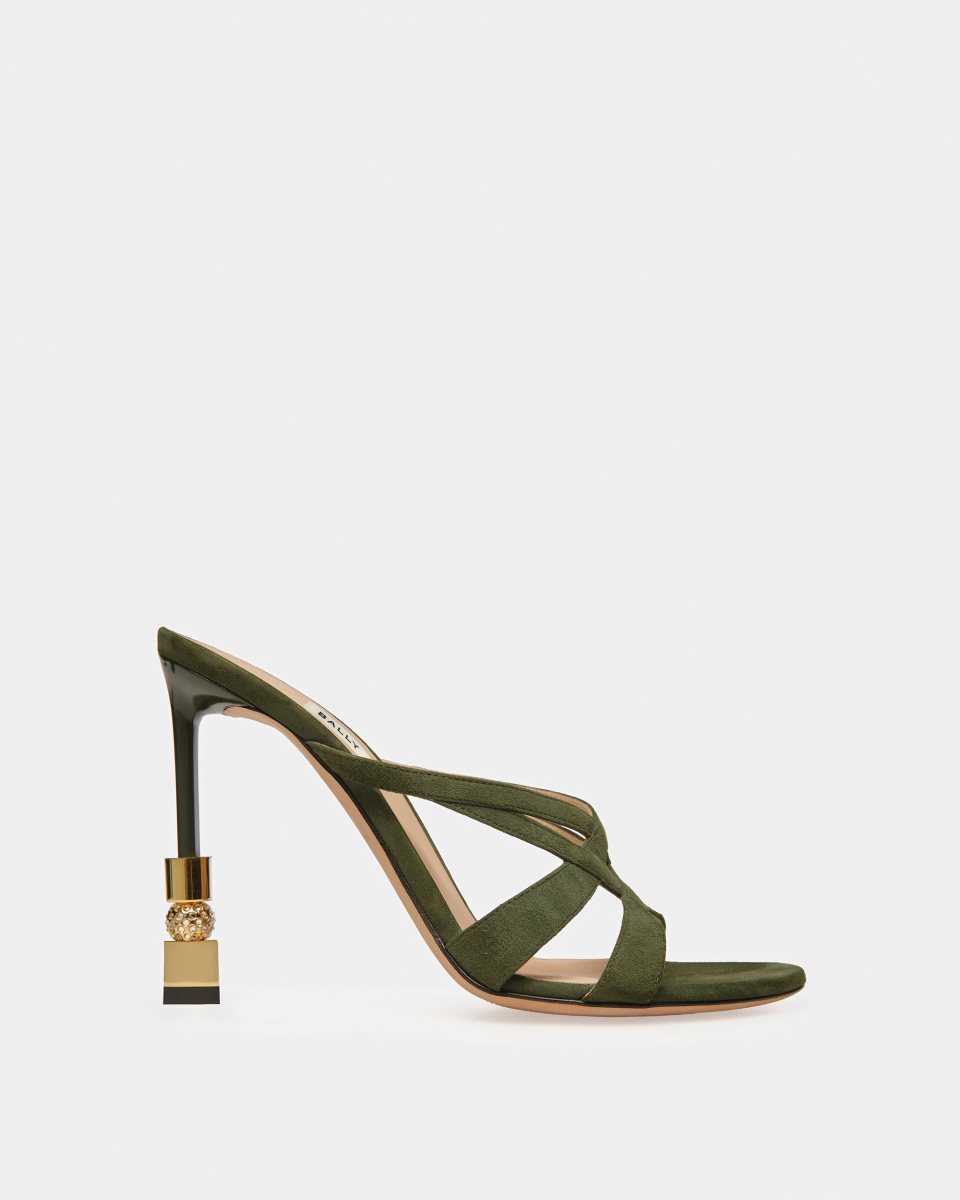 Bally Block Slide Sandal Green | YKHRB9753