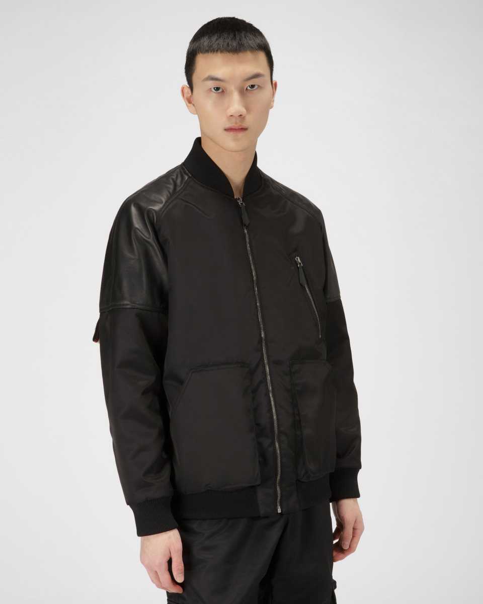 Bally Blouson Bomber Recycled Nylon Blouson Bomber Jacket Black | SDHYX2649