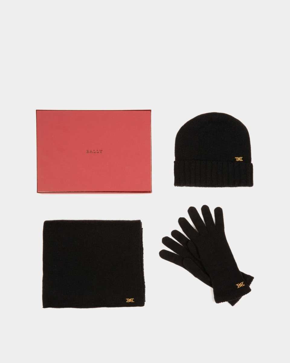 Bally Cashmere Accessory Set Black | THAOK2705