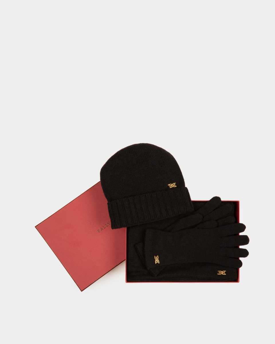 Bally Cashmere Accessory Set Black | THAOK2705