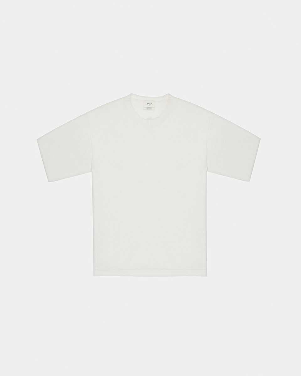 Bally Cashmere Knitted T-Shirt White | JREIV5672