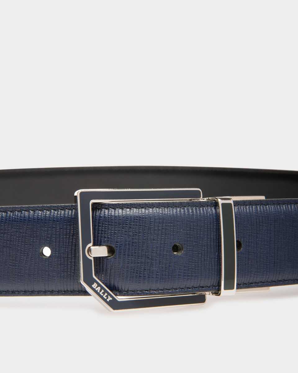 Bally Charlton Leather 35mm Belt Blue | EIVUP6924