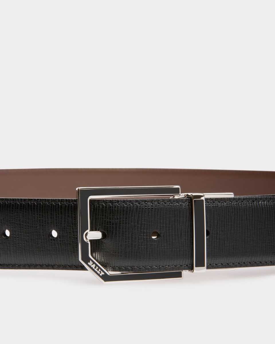 Bally Charlton Leather Adjustable & Reversible 35mm Belt Black | DALKZ2647