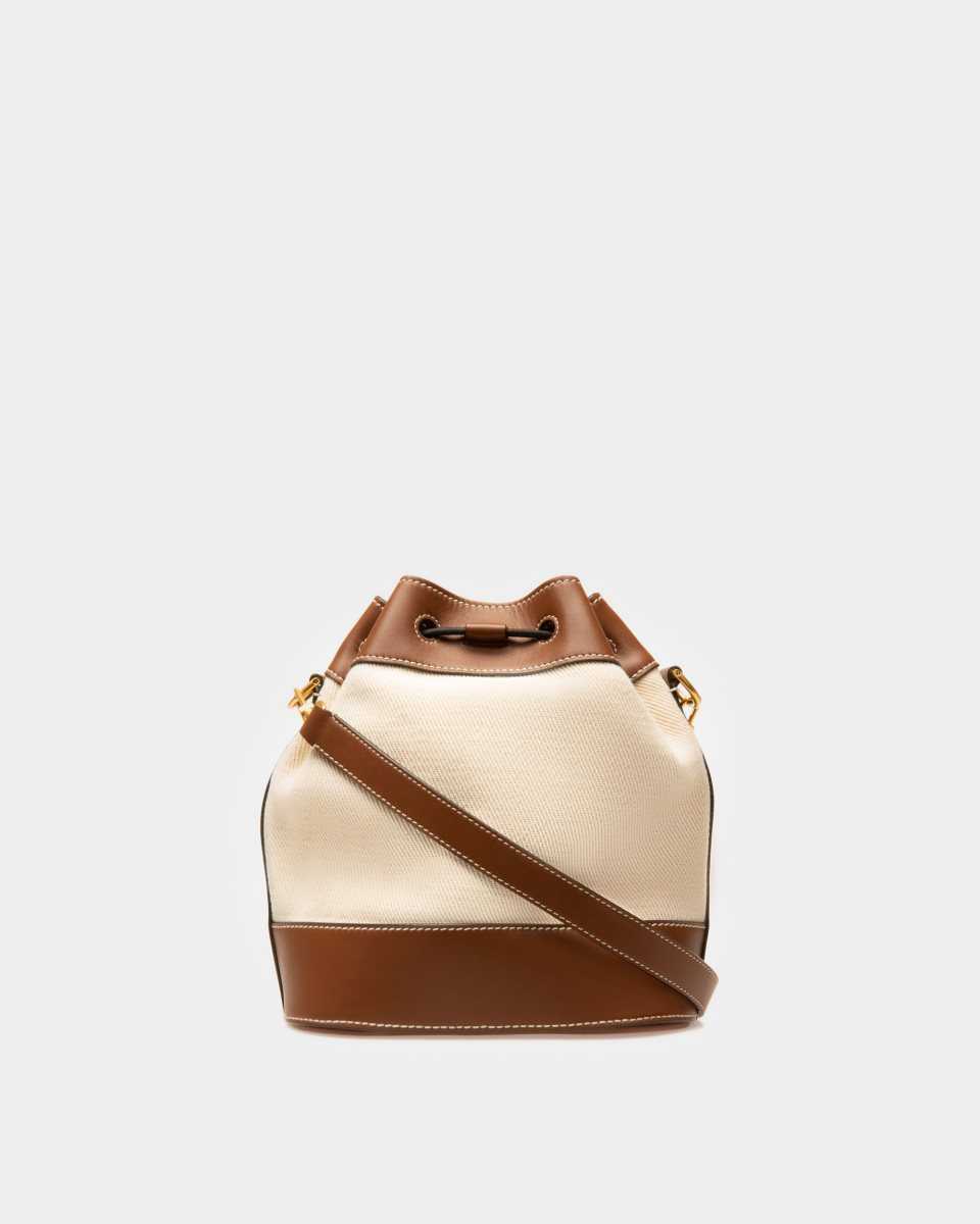 Bally Cleoh Fabric Bucket Bag Brown | BULHI9140