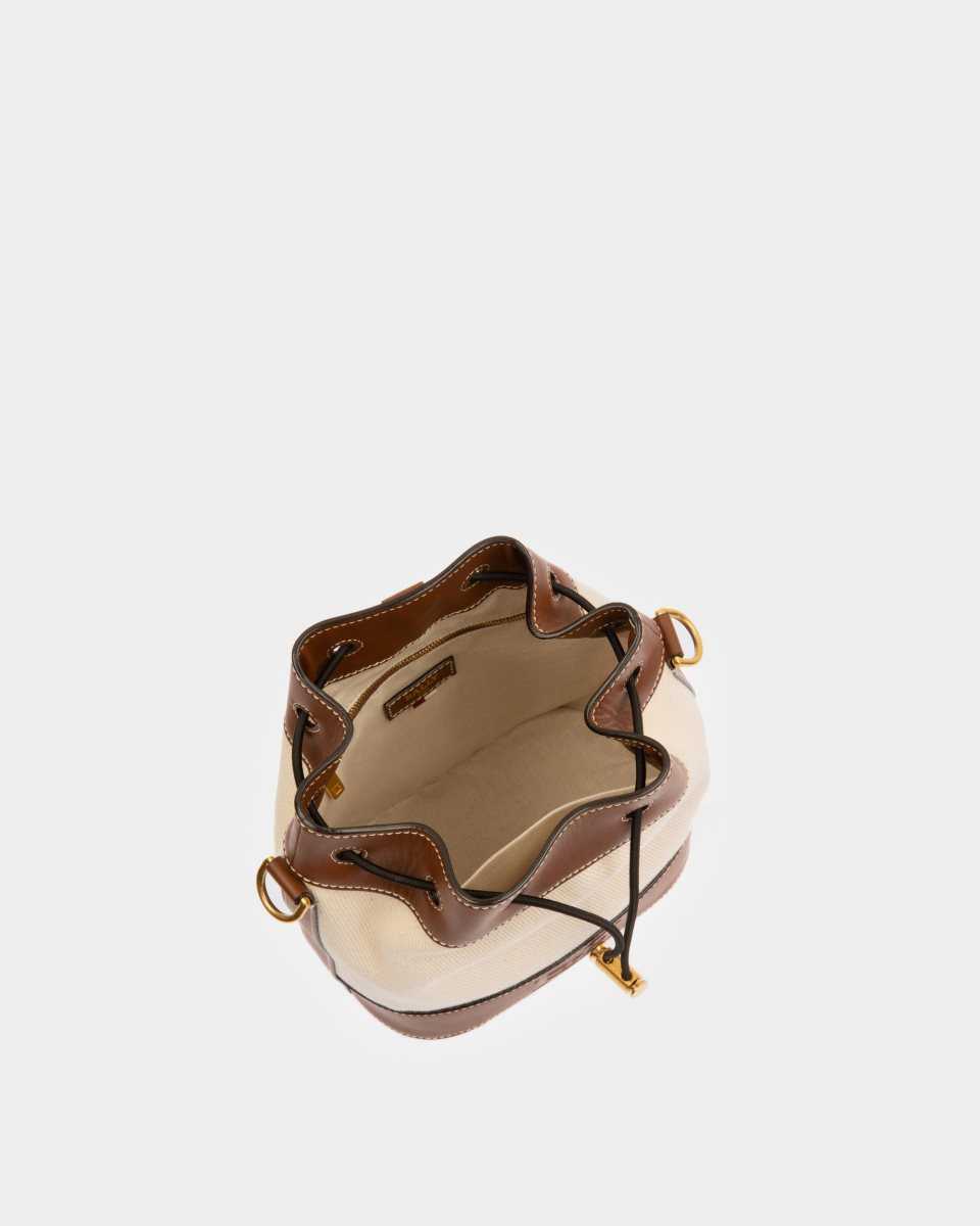 Bally Cleoh Fabric Bucket Bag Brown | BULHI9140