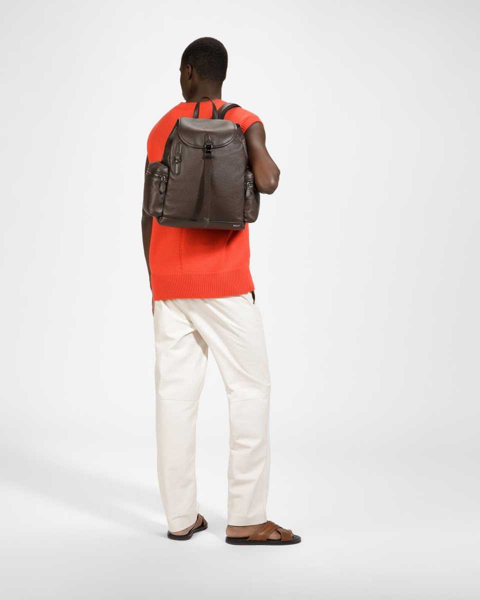 Bally Cliford Leather Backpack Brown | HUCNG9016