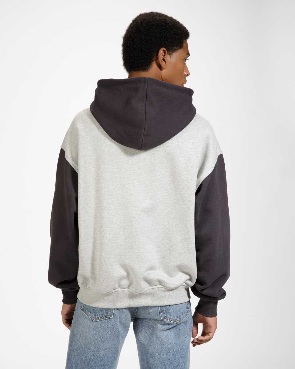 Bally Cotton Bi-Colour Hooded Sweater Grey | FNAUM9810