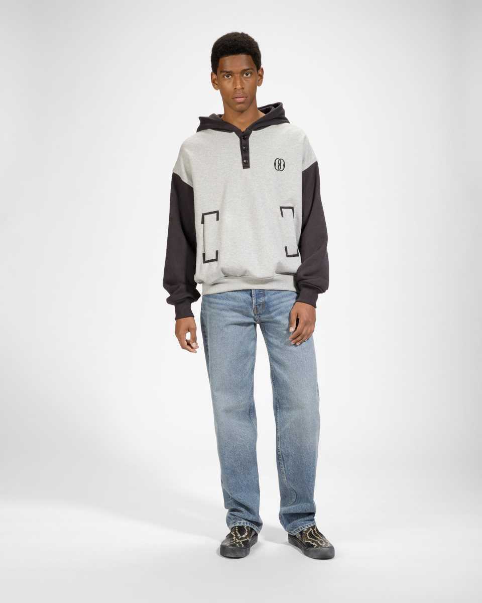 Bally Cotton Bi-Colour Hooded Sweater Grey | FNAUM9810