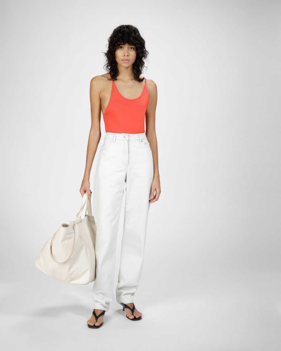 Bally Cotton Denim Trousers White | JTOBL9765