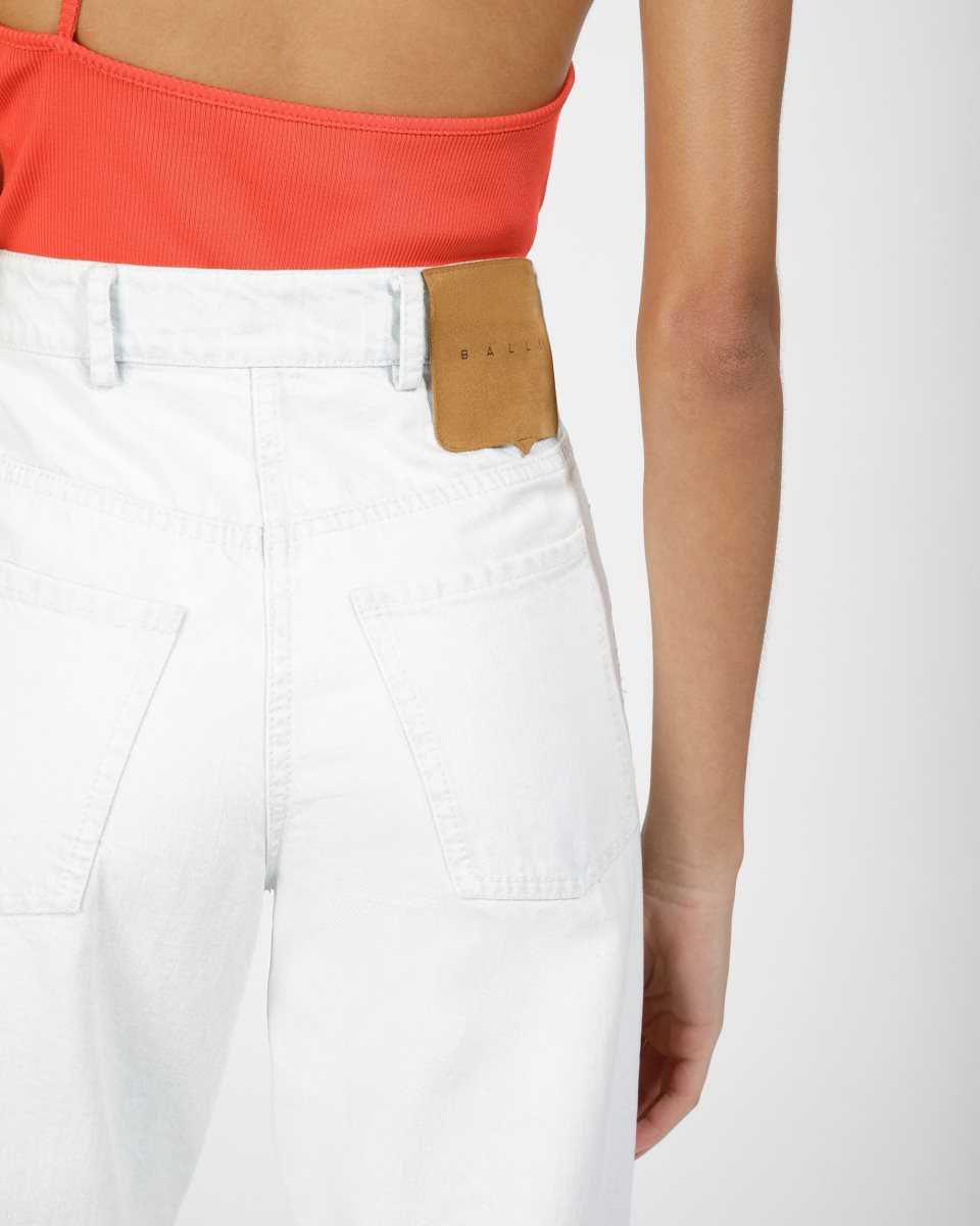 Bally Cotton Denim Trousers White | JTOBL9765