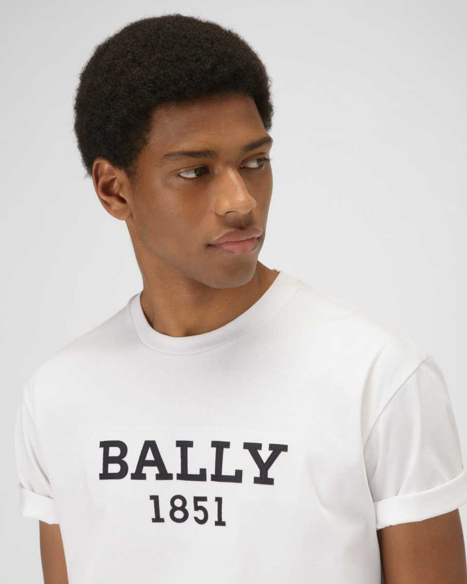 Bally Cotton T-Shirt White | CANHX4291