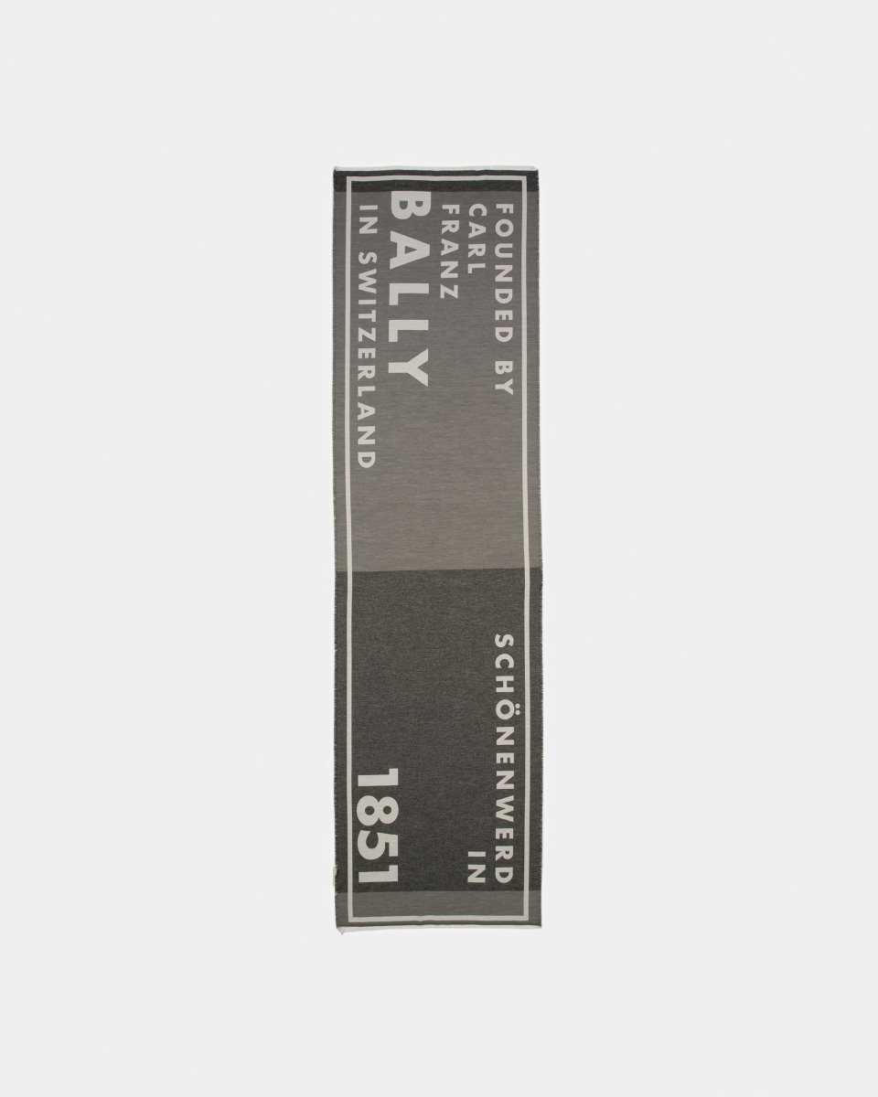 Bally Cotton Viscose And Wool Scarf Grey | CXUYM3984