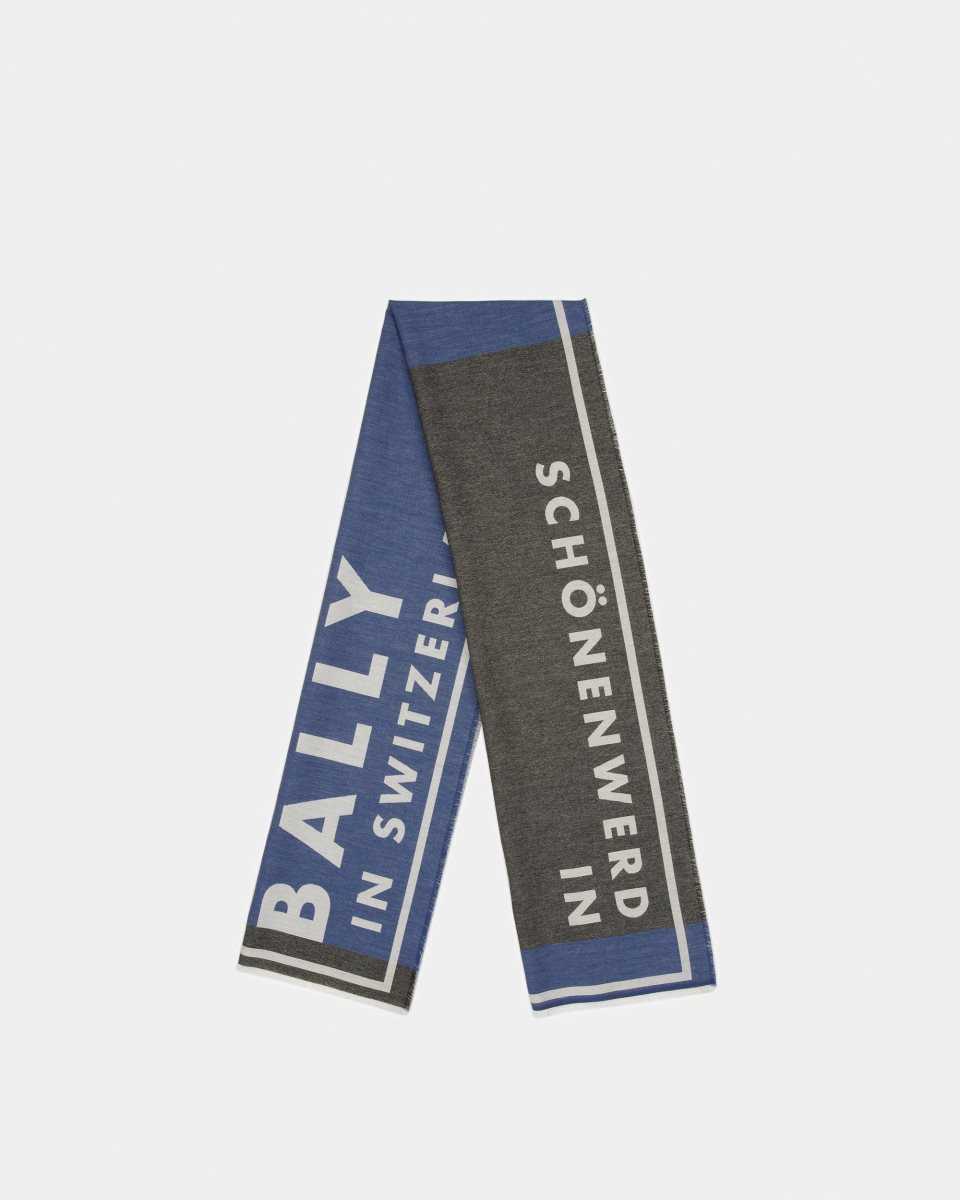 Bally Cotton Viscose And Wool Scarf Grey | CXUYM3984