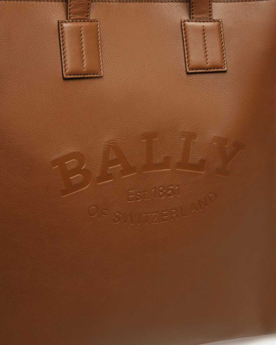 Bally Crystalia Leather Tote Brown | WTOJQ5238