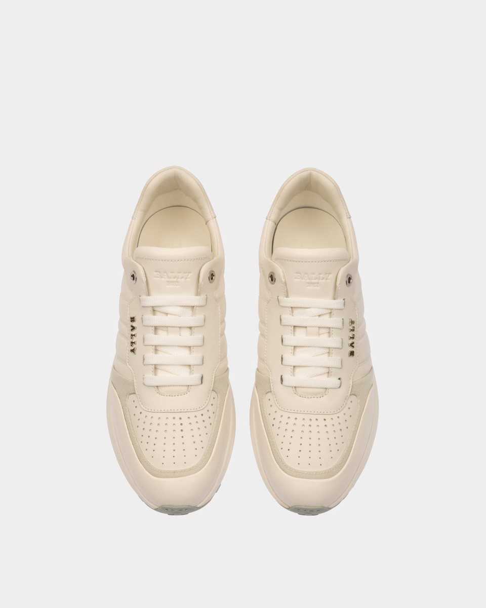 Bally Dessye Leather And Fabric Sneakers White | SNPGQ5180