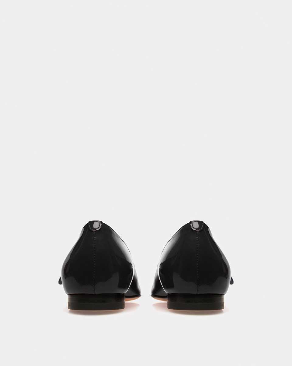 Bally Elis Leather Flat Pumps Black | EMHIO9068