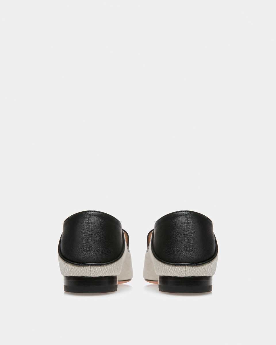 Bally Ellah Canvas And Leather Slippers Black | OPVNJ9520