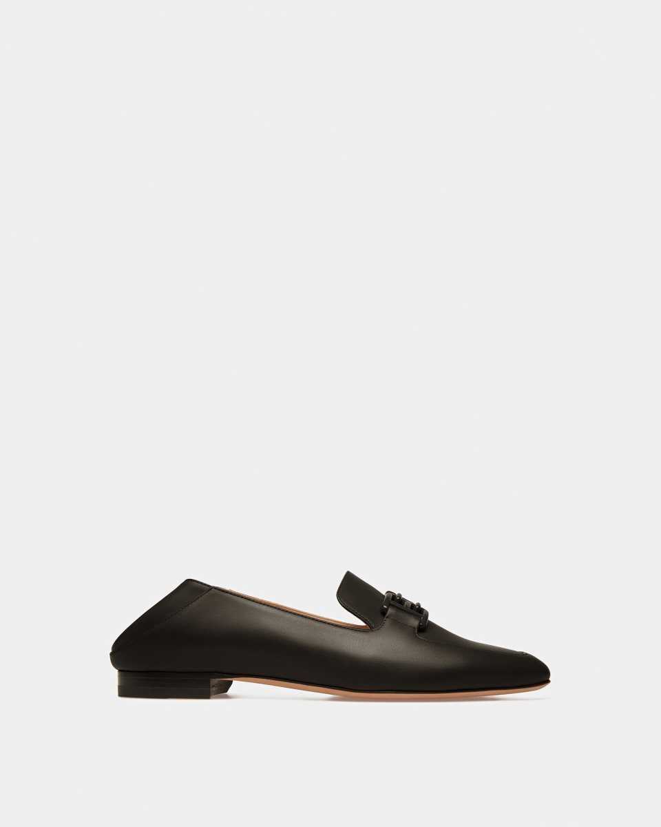 Bally Ellah Leather Loafers Black | YXGZT0973