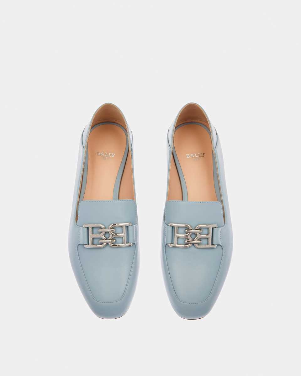 Bally Ellah Leather Loafers Blue | EBAHL7836