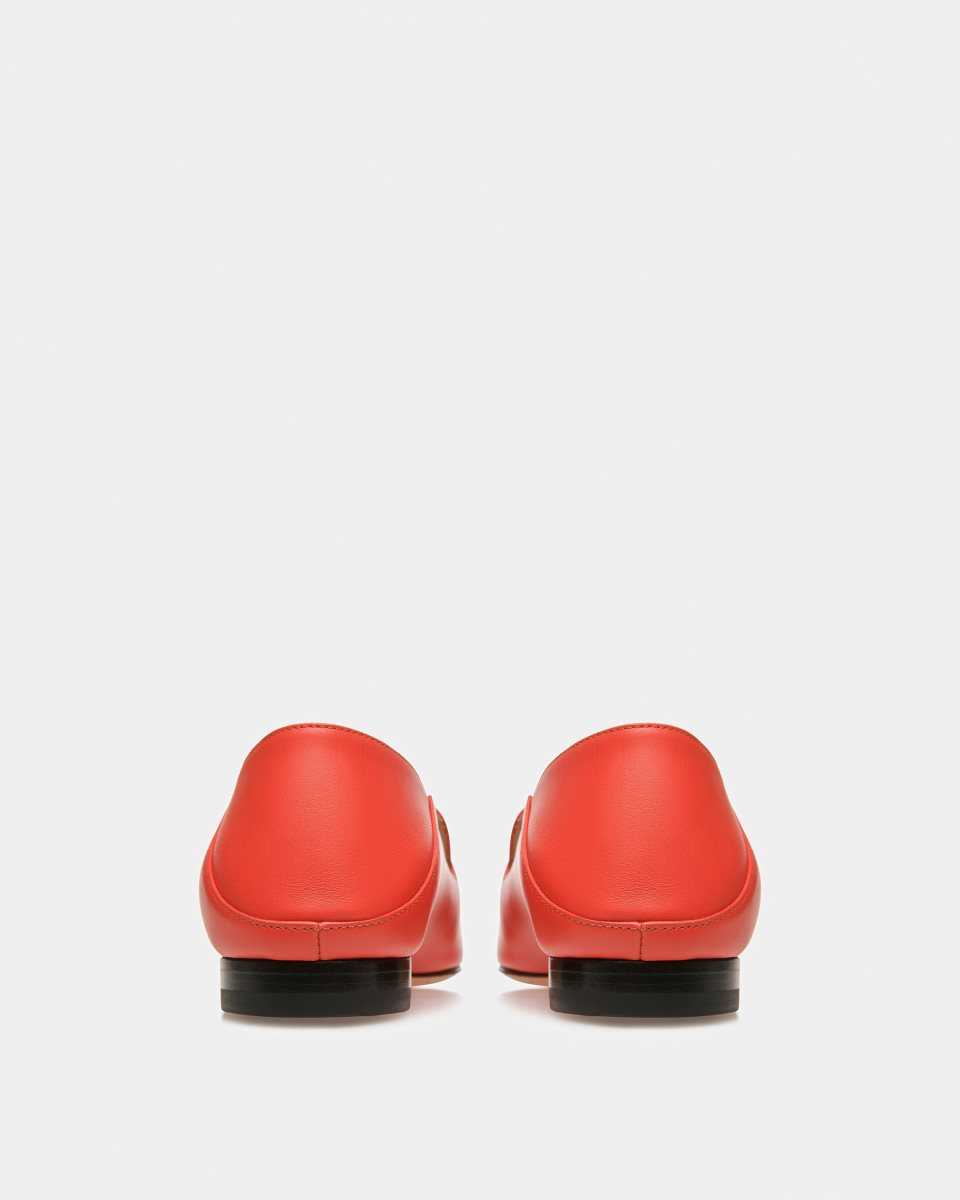 Bally Ellah Leather Slippers Orange | PRHGA5812