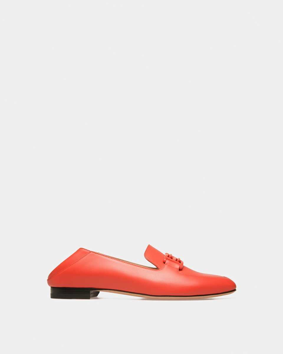 Bally Ellah Leather Slippers Orange | PRHGA5812