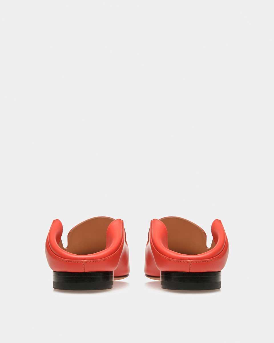 Bally Ellah Leather Slippers Orange | PRHGA5812