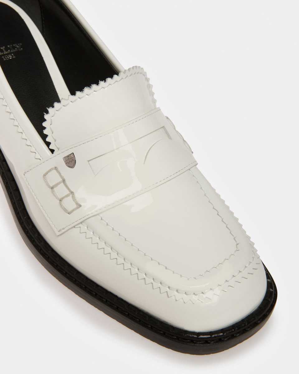 Bally Elly Leather Moccasins White | OQWDB6580