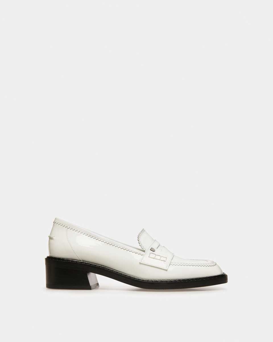 Bally Elly Leather Moccasins White | OQWDB6580