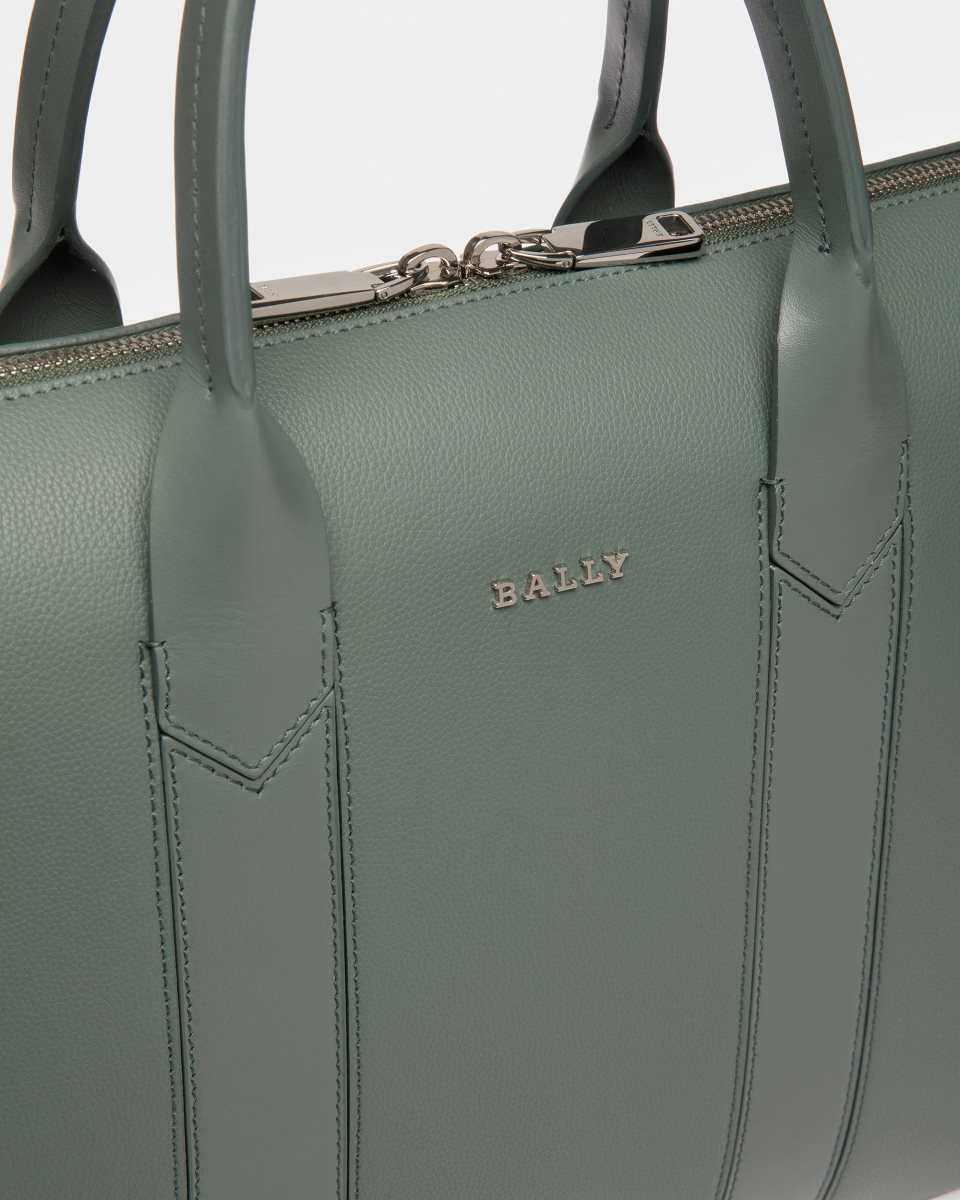 Bally Elter Leather Business Bag Green | VIODF9174