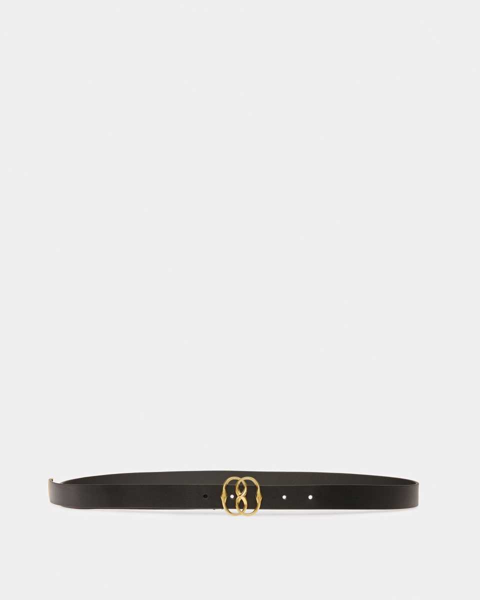 Bally Emblem Leather 35mm Belt Black | KNWOA7042