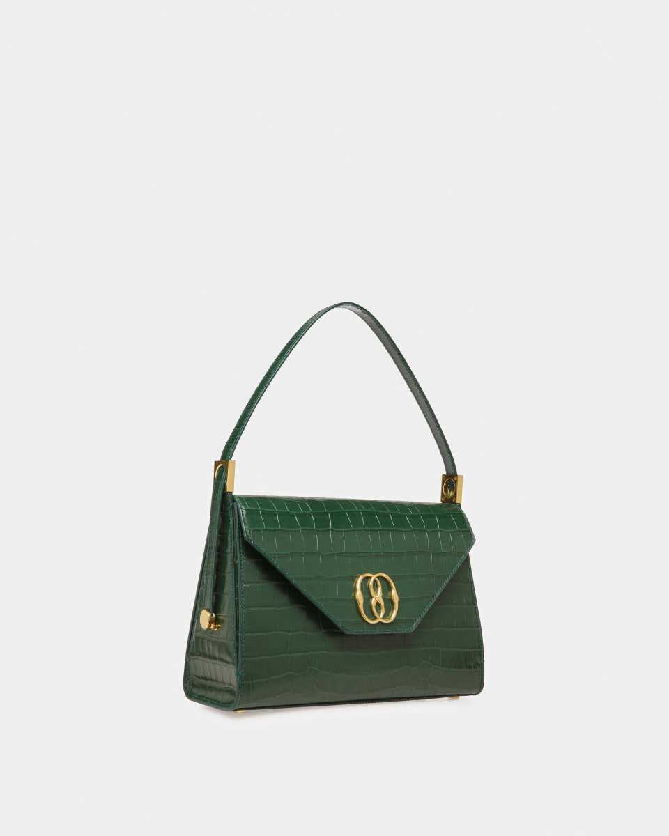 Bally Emblem Shoulder Bag Green | TGYVH2086