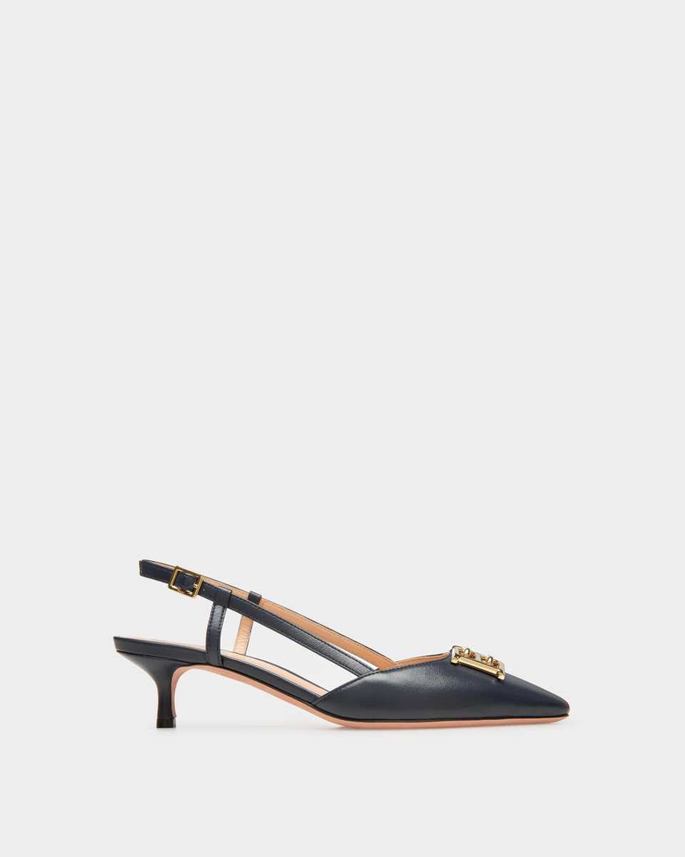 Bally Eva Canvas And Leather Slingback Pumps Black | JQKHP6315