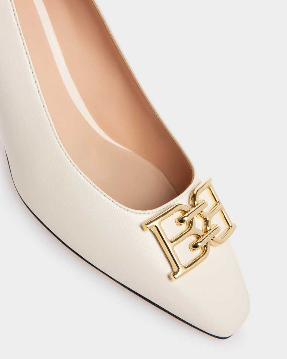 Bally Evanca Leather Pumps White | VASFW4532