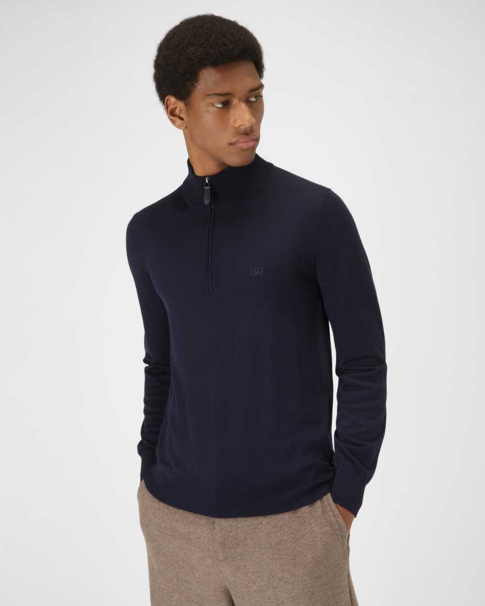 Bally Extra Fine Merino Wool Sweatshirt Blue | FLTXU2130