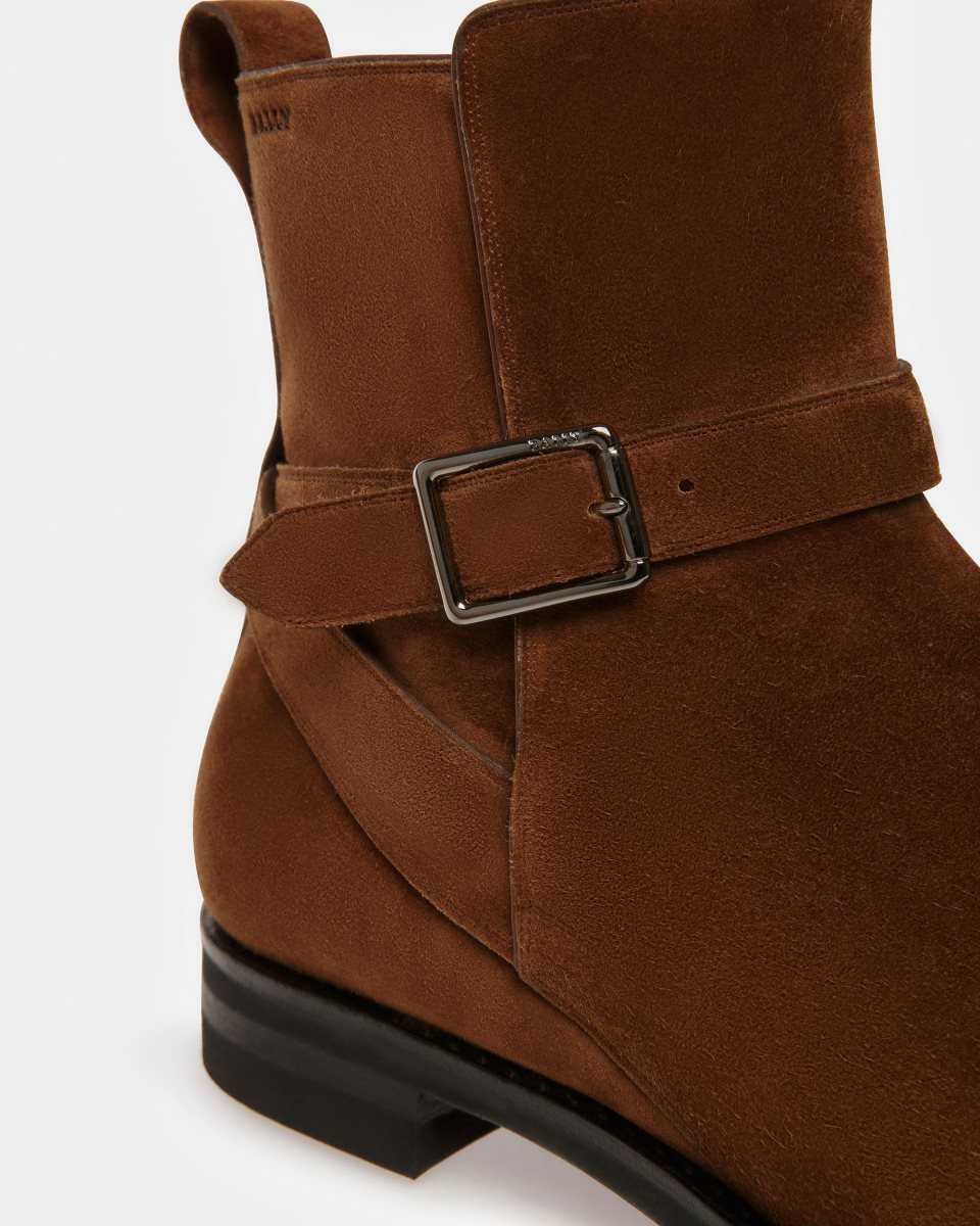 Bally Filly Leather Boots Brown | IPBEK3194