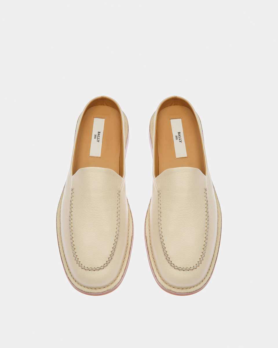 Bally Fosko Leather Slippers White | DLCFZ4170