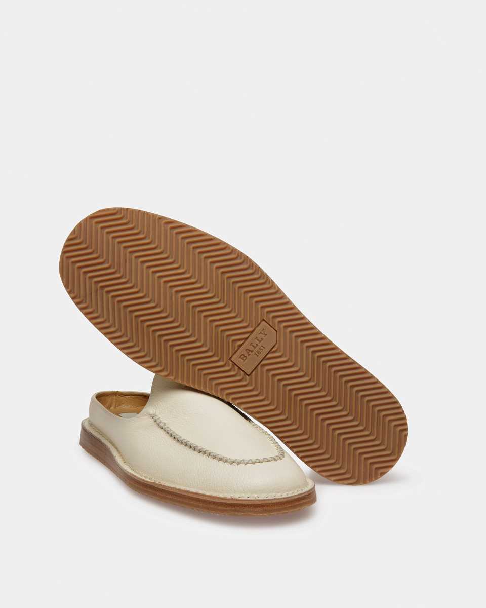 Bally Fosko Leather Slippers White | DLCFZ4170