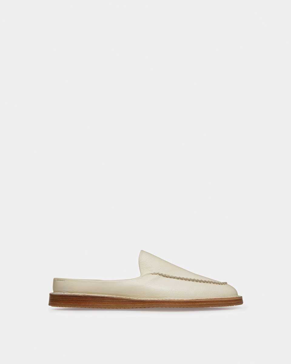 Bally Fosko Leather Slippers White | DLCFZ4170