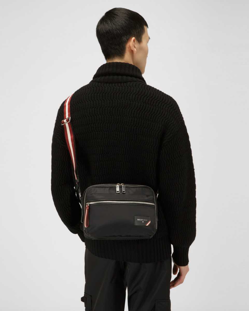 Bally Fuston Nylon Sling Bag Black | XVEJD8796