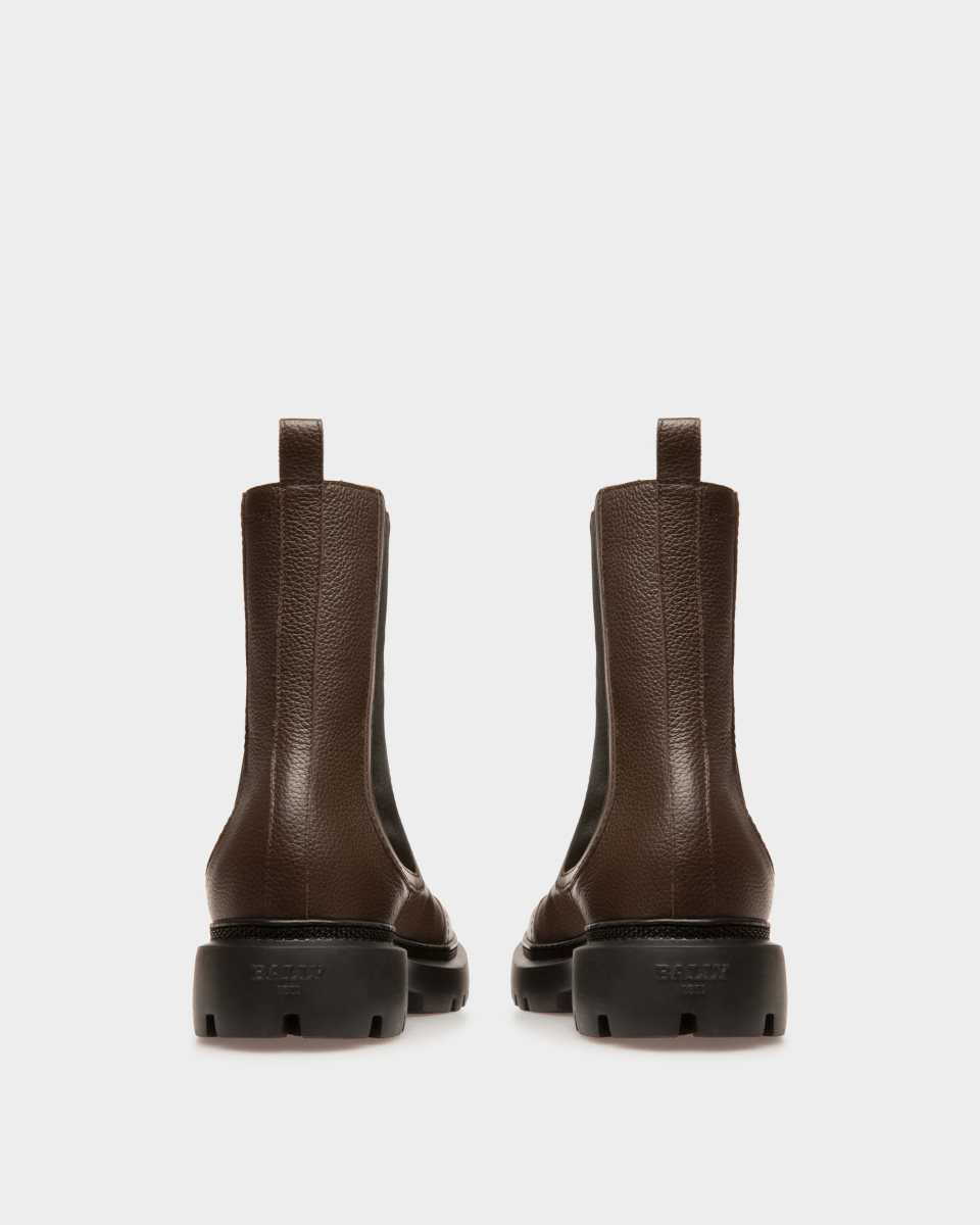 Bally Ginny Flat Leather Boots Brown | PRVHX8936