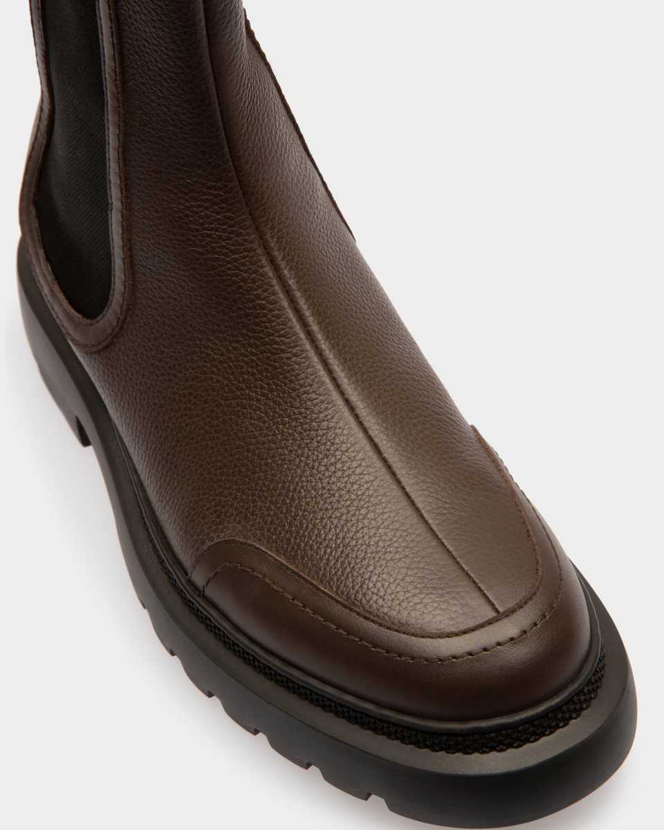 Bally Ginny Flat Leather Boots Brown | PRVHX8936