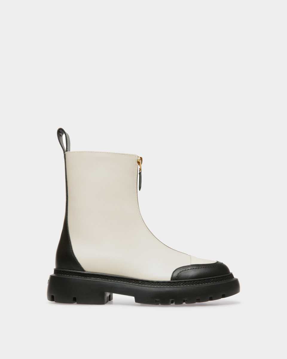 Bally Giuli Leather Booties White | JXVBA3740