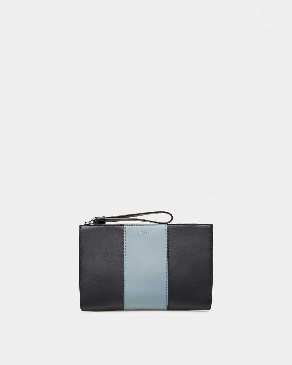 Bally Haig Leather Clutch Blue | TMVUN3569