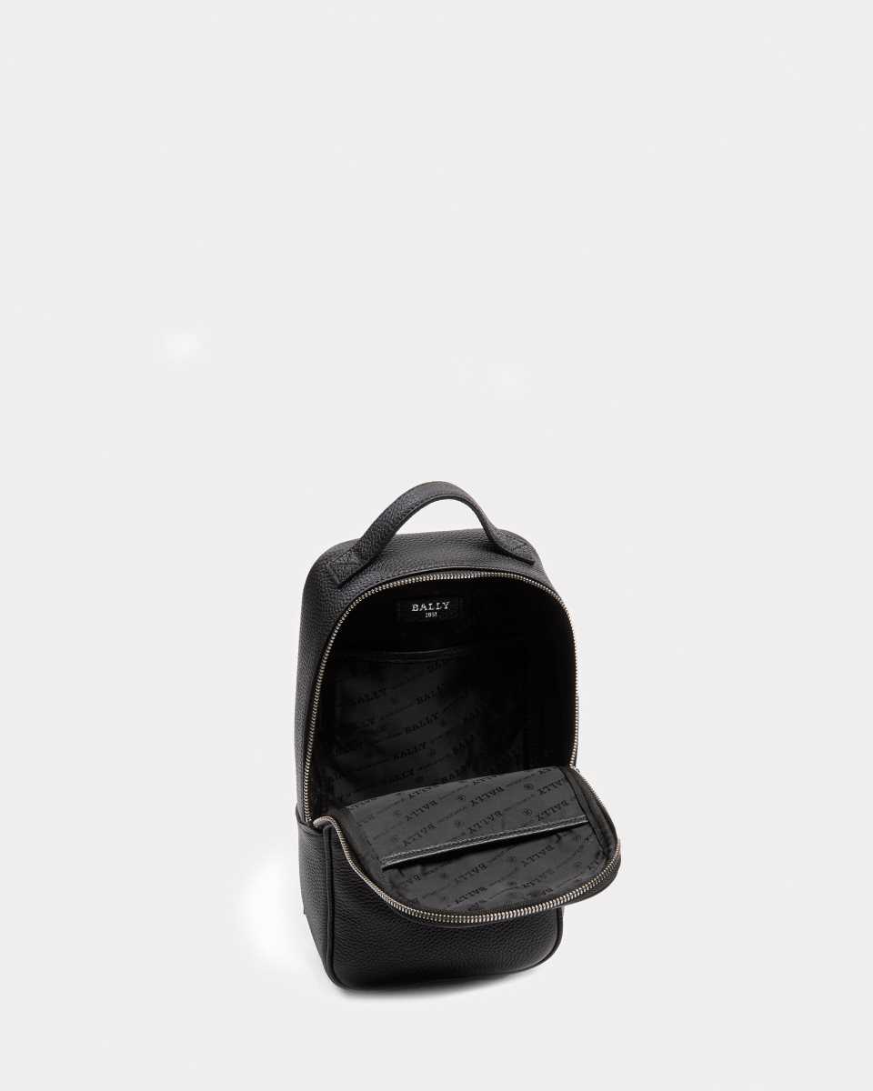 Bally Halikho Leather Sling Bag Black | VBJPT1438