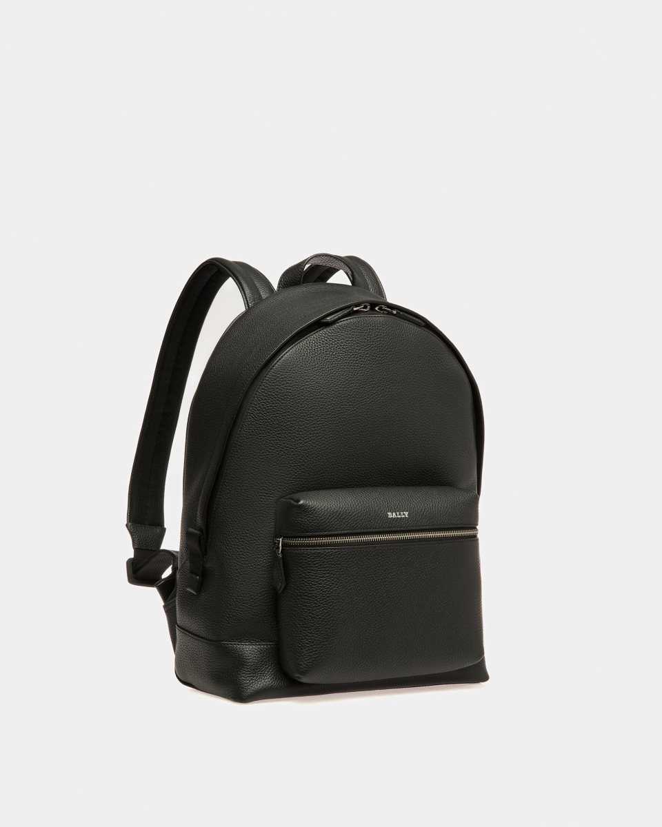 Bally Harper Leather Backpack Black | VYHOX0347