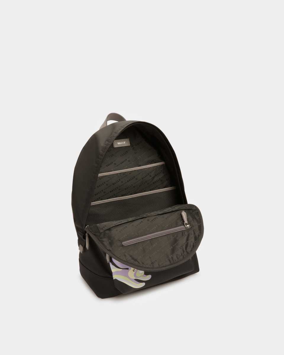 Bally Harper Nylon And Leather Backpack Black | ABECG4673