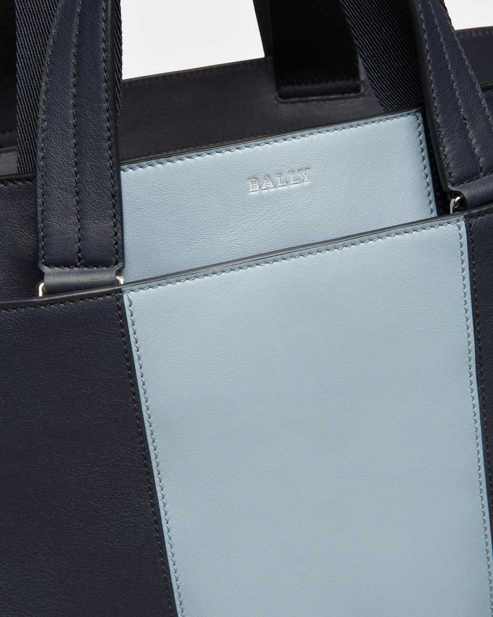 Bally Havid Leather Tote Blue | VPEIZ1953